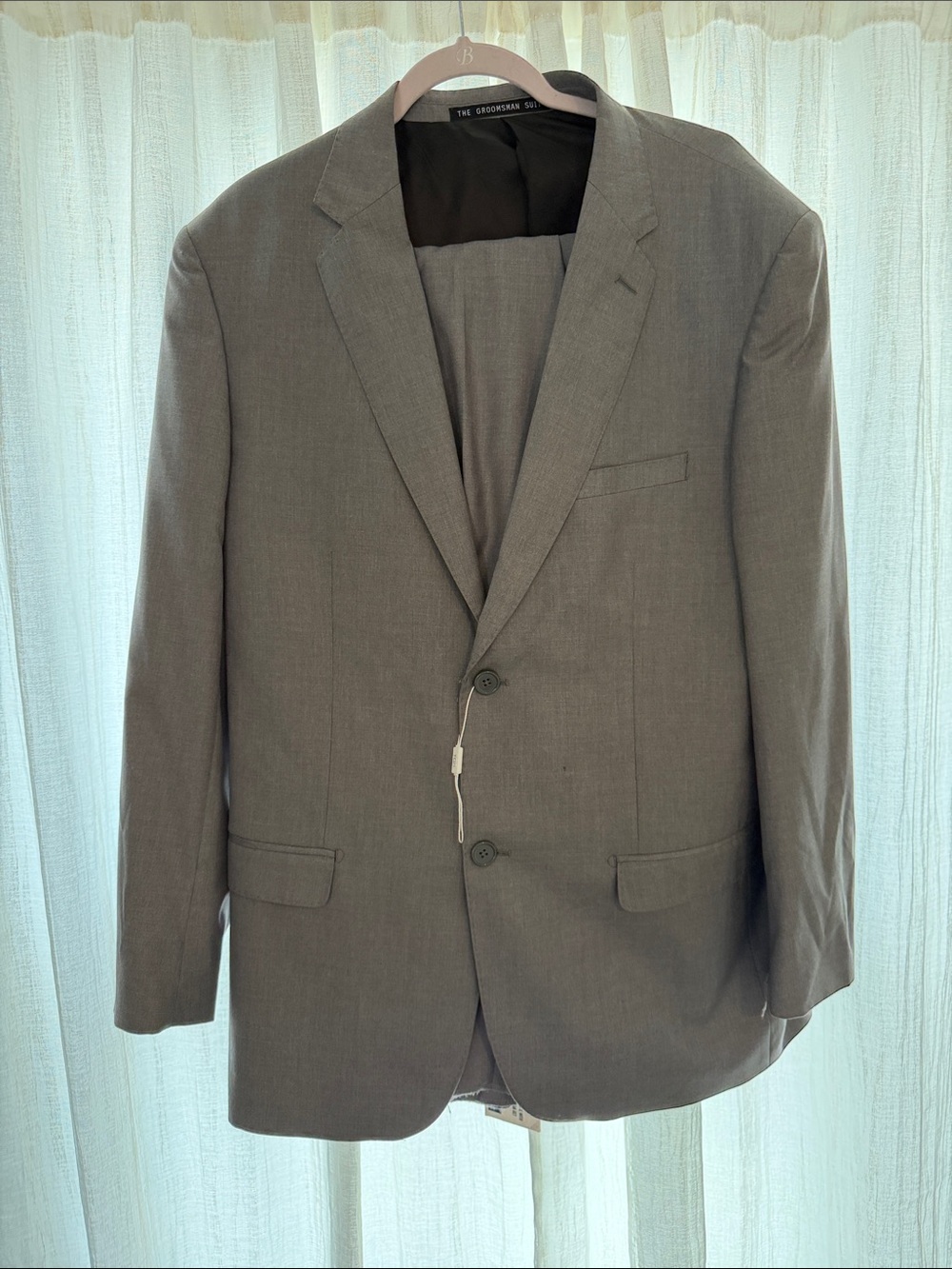 Men's Gray Two-Button Suit pants and jacket